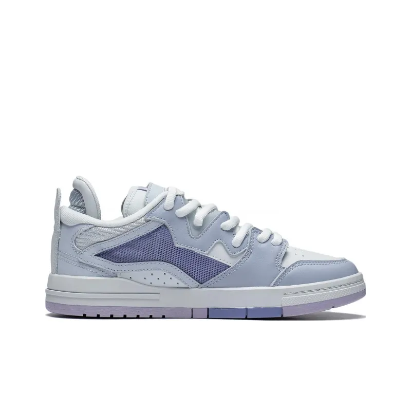 LiNing Wei Wu PRO Anti Slip Wear Resistant Low Top Skateboard Shoes Women's Gray White Purple-1
