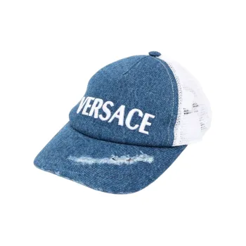 VERSACE Distressed Denim Baseball Cap