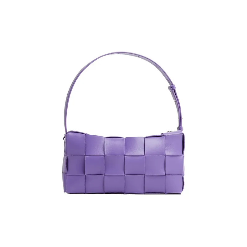 Bottega Veneta CASSETTE Lambskin Underarm Handbag, Shoulder Bag Women's Purple-2