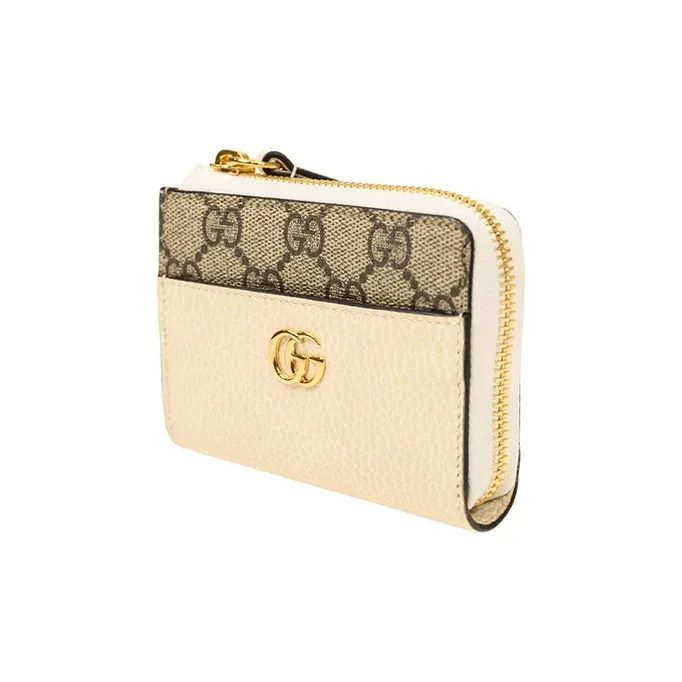 GUCCI Marmont PVC Wallet Mini Women's Beige-1