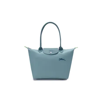 LONGCHAMP Le Pliage Green Recycled Canvas With Leather Trim Dumpling Bag Handbag Shoulder Bag Women's Lake Blue