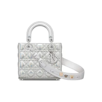 DIOR Lady DiorMy ABCDior Sheepskin Daisie Bag Shoulder Bag Crossbody Bag Handbag Small Size Women's Fluorescent Silver