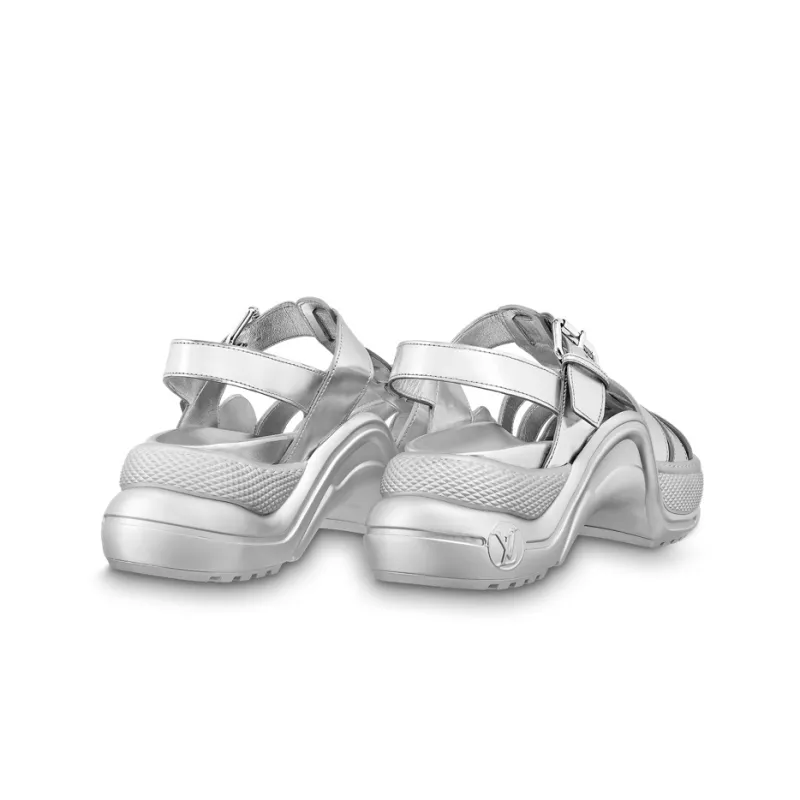 LOUIS VUITTON Archlight 1.0 Line Roman Sandals Women's Silver-3