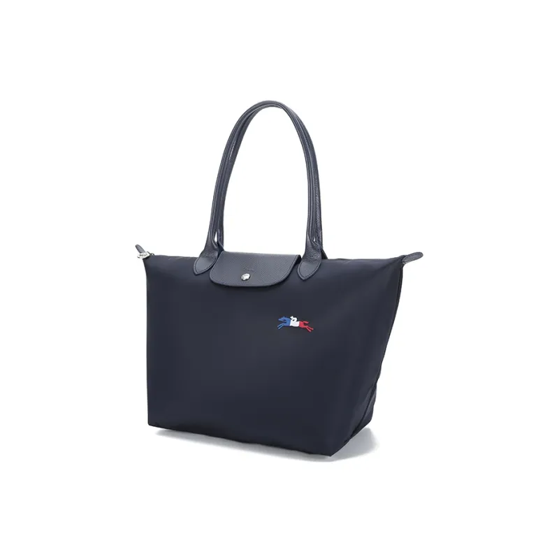 LONGCHAMP Canvas Handbag Shoulder Bag Women's Navy-1