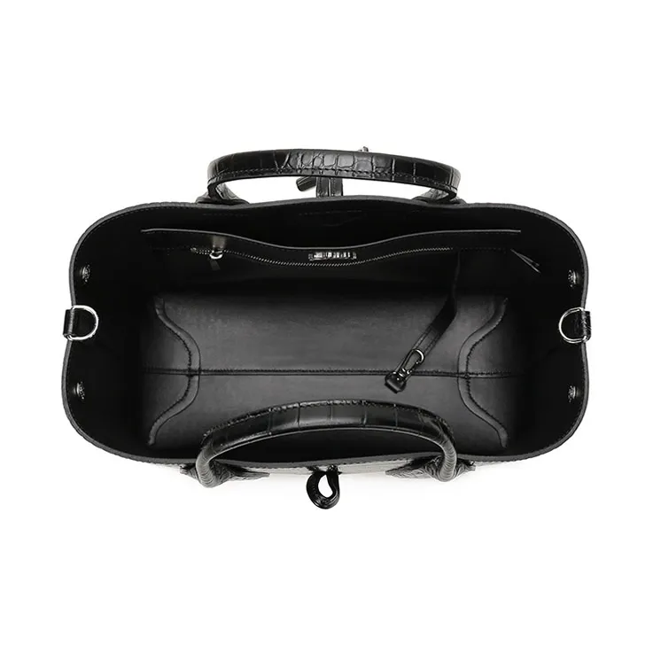 LONGCHAMP Roseau Cow Leather Shoulder Bag Crossbody Bag Handbag Medium Size Women's Black-5