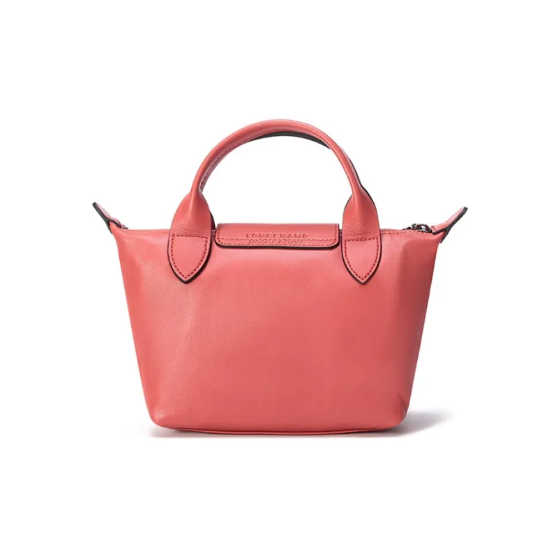 LONGCHAMP Le Pliage Cuir Sheepskin Dumpling Bag Shoulder Bag Crossbody Bag Handbag Mini Women's Red-1