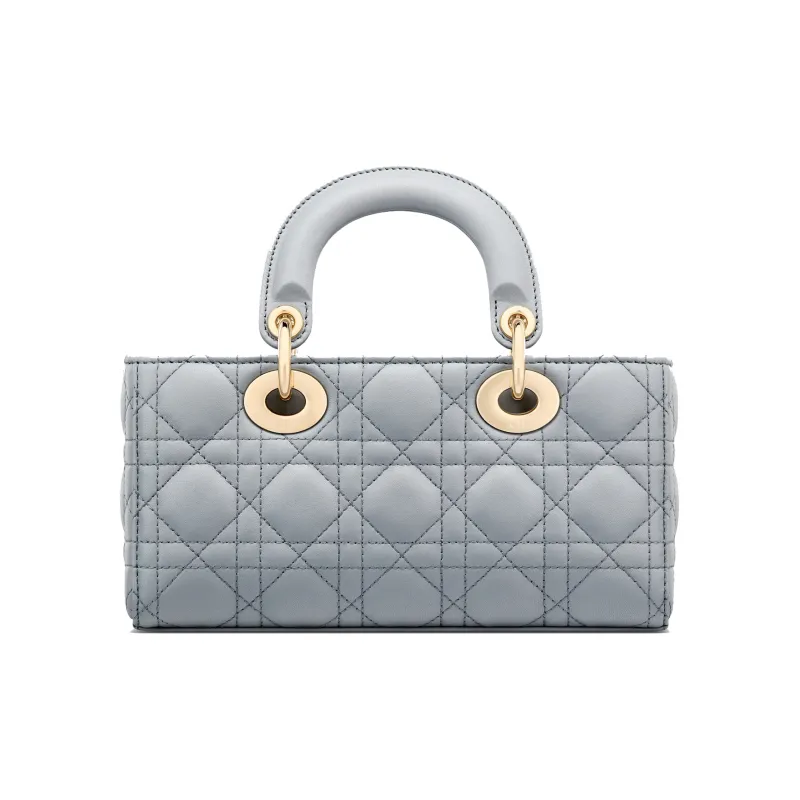 DIOR Lady D-JOY Sheepskin Daisie Bag Shoulder Bag Crossbody Bag Handbag Small Size Women's Gray-2