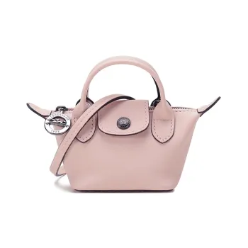 LONGCHAMP Le Pliage Cuir Sheepskin Dumpling Bag, Portable Crossbody Bag, Shoulder Bag Mini Women's Light Pink