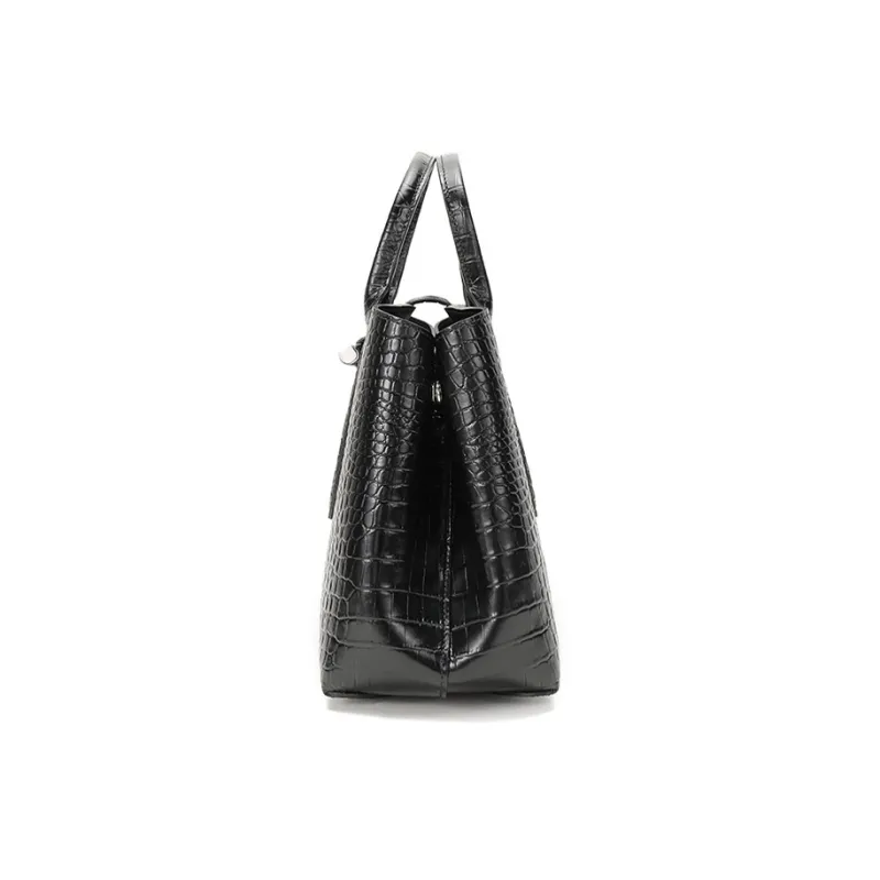 LONGCHAMP Roseau Cow Leather Shoulder Bag Crossbody Bag Handbag Medium Size Women's Black-3