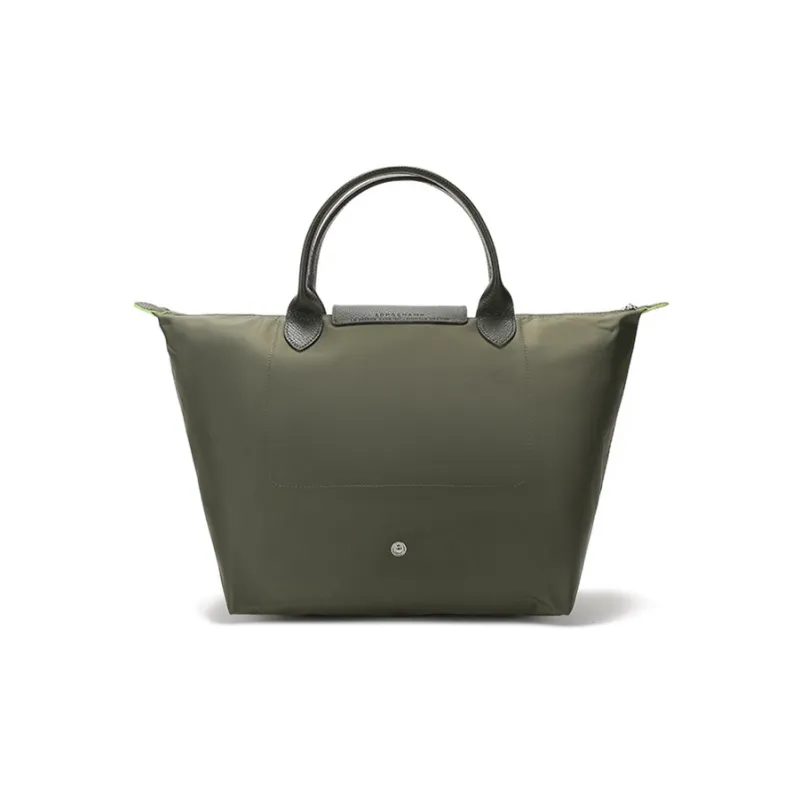 LONGCHAMP Le Pliage Green Canvas Bag Dumpling Bag Totes Handbags Medium Size Women's Forest Color-3