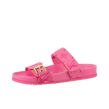 LOUIS VUITTON Bom Dia Slide Slippers Women's Rose Pink