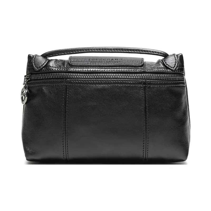 LONGCHAMP Le Pliage Cuir Metis Sheepskin Shoulder Bag, Crossbody Bag Mini Women's Black-3