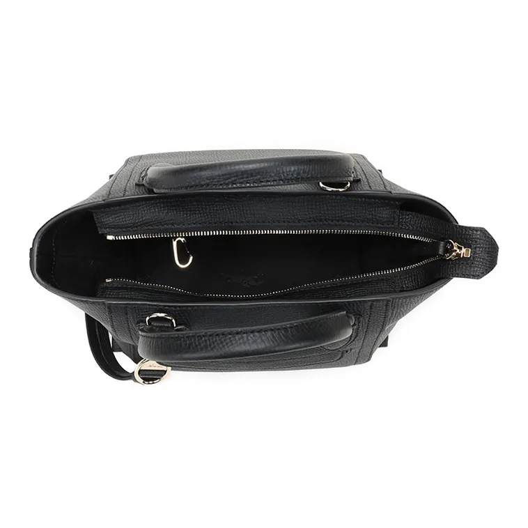 LONGCHAMP Mailbo Cow Leather Portable Crossbody Bag, Shoulder Bag Trumpets Women's Black-5