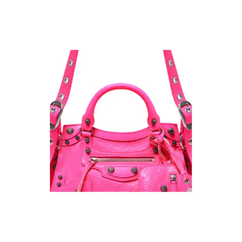Balenciaga Neo Cagole Fine-Grained Sheepskin Shoulder Bag Crossbody Bag Handbag Extra Small Women's Pink-5