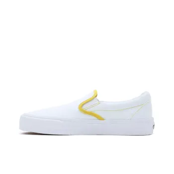 Vans Slip-on Vr3 Anti-Slip Wear-Resistant Low-Top Skateboard Shoes Unisex White Yellow