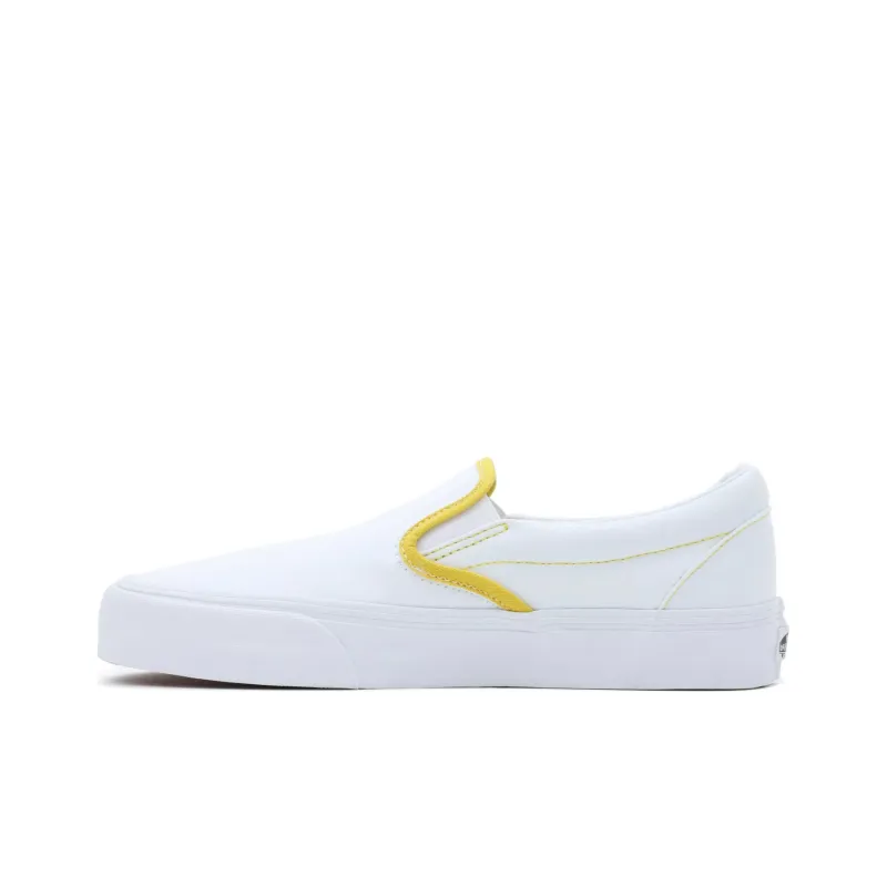 Vans Slip on Vr3 Anti Slip Wear Resistant Low Top Skateboard Shoes Unisex White Yellow-0