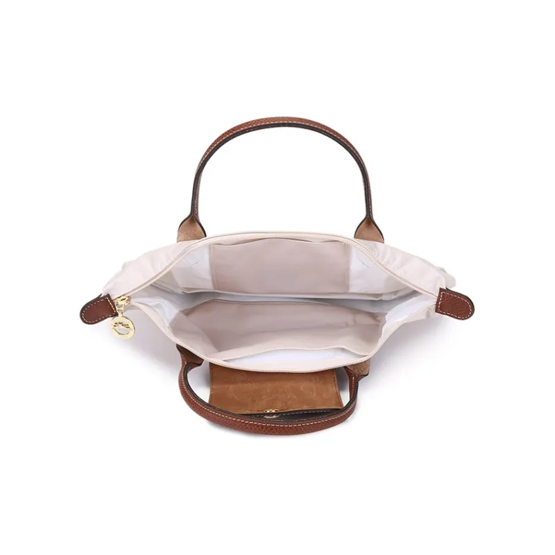 LONGCHAMP Le Pliage Canvas With Leather Dumpling Bag Handbag Trumpets Women's Paper Color-5