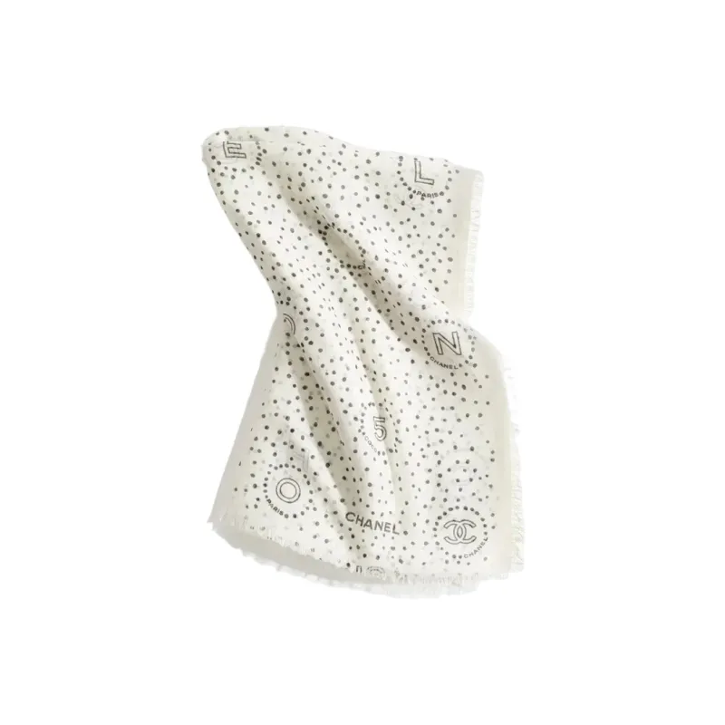 CHANEL Knit Scarves Women's Beige-0