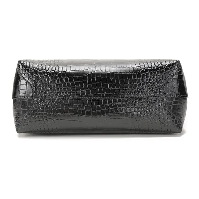 LONGCHAMP Roseau Cow Leather Shoulder Bag Crossbody Bag Handbag Medium Size Women's Black-4