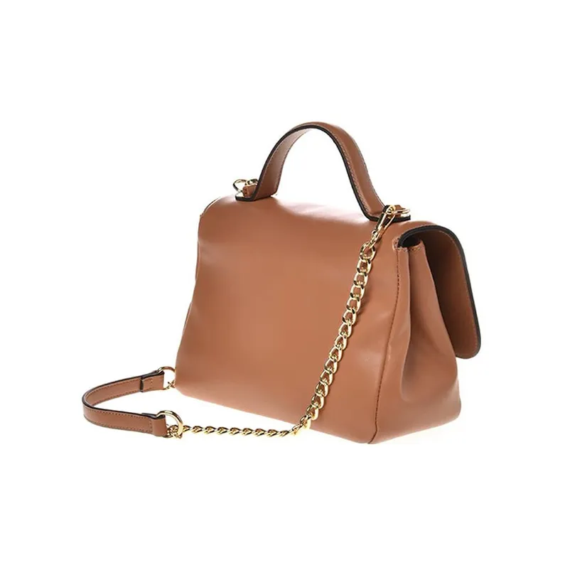 LOVE MOSCHINO Polyurethane Chain Bag Shoulder Bag Crossbody Bag Handbag Small Size Women's Brown-1