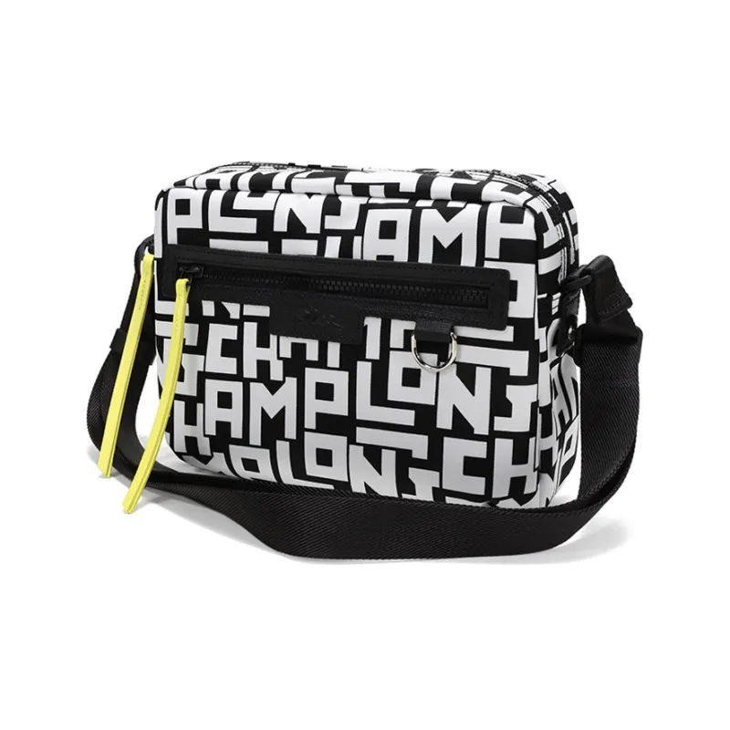 LONGCHAMP Le Pliage Fabric Crossbody Bag Shoulder Bag Women's Black & White-1
