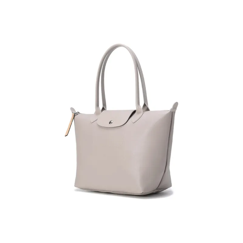 LONGCHAMP Le Pliage City Coated Canvas Dumpling Bag Handbag, Shoulder Bag Women's Sandy Tea Gray-1