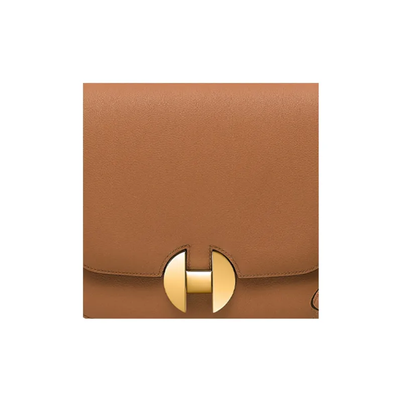 HERMES 2002 Calfskin Shoulder Bag Crossbody Bag Small Size Women's Brown-4