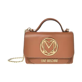 LOVE MOSCHINO Polyurethane Chain Bag Shoulder Bag Crossbody Bag Handbag Small Size Women's Brown