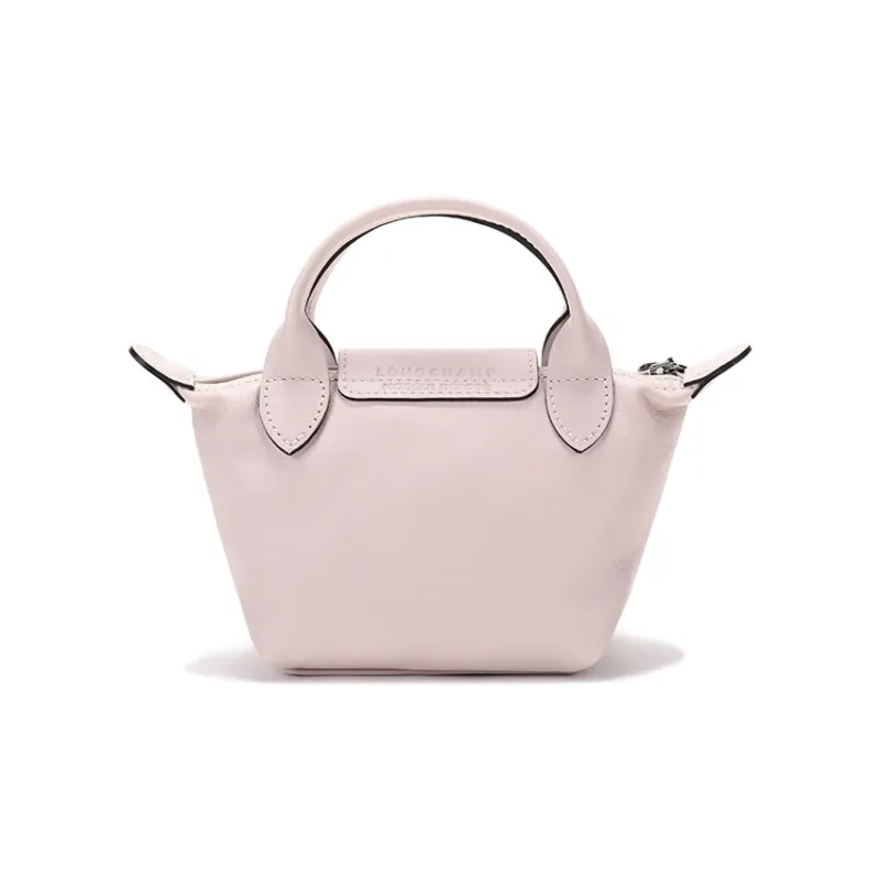 LONGCHAMP Le Pliage Cuir Sheepskin Portable Dumpling Bag, Crossbody Bag Mini Women's Light Pink-2
