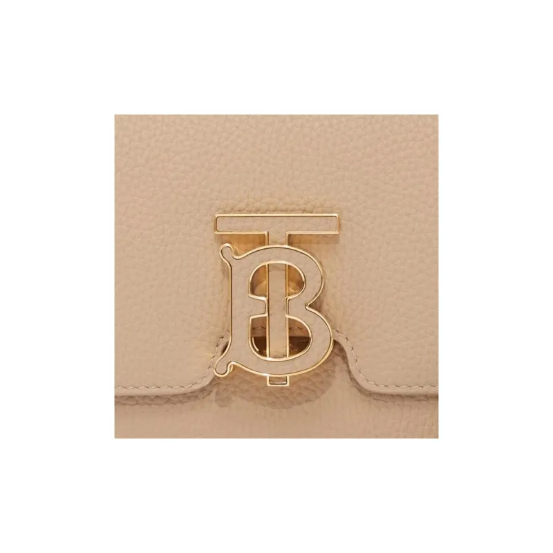 Burberry Lola Lola Bag Grain Leather Patchwork With Calfskin Shoulder Bag Crossbody Bag Small Size Women's Wheat Beige-5