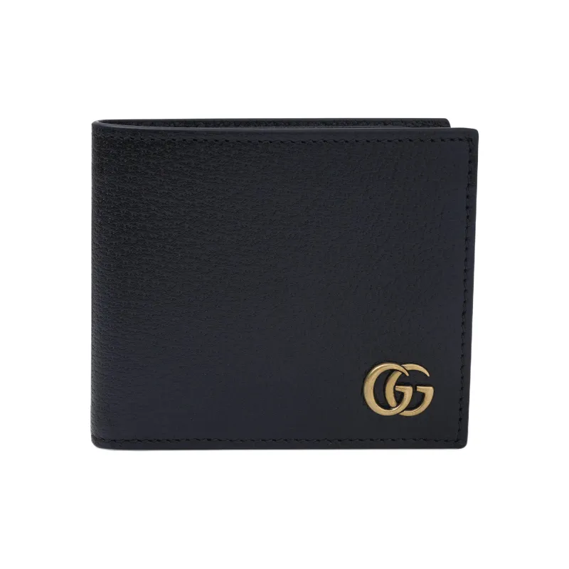 GUCCI Black Leather GG Marmont Large Bi-Fold Wallet-0