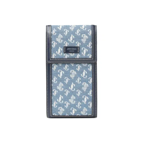 Jimmy Choo Denim One Shoulder Crossbody Cell Phone Pouch Men's Blue