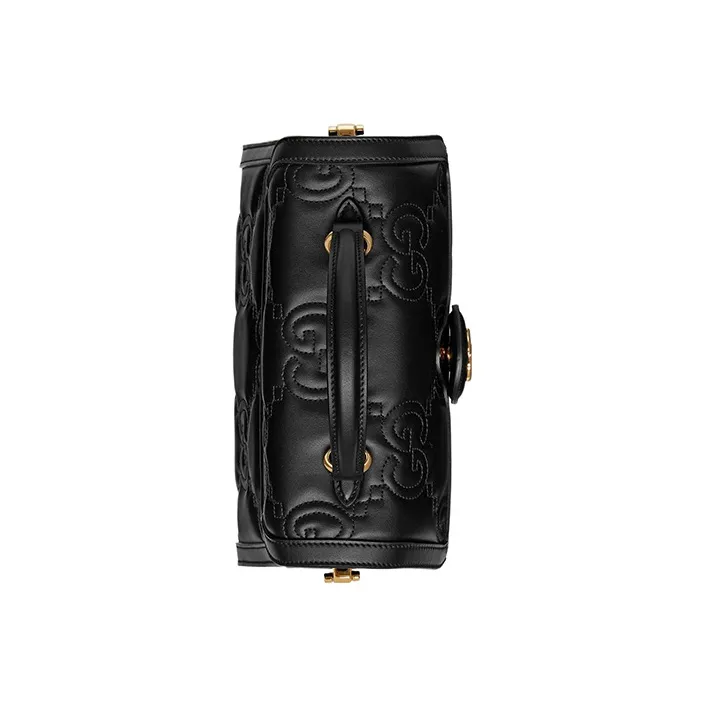 GUCCI GG Matelassé Leather Controller Wine God Bag Shoulder Bags Handbags Small Size Women's Black-7
