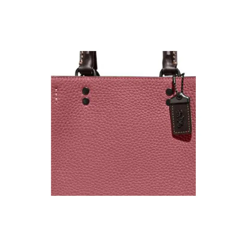 COACH Rogue Cow Leather Handbag Shoulder Bag Crossbody Bag Small Size Women's Fuchsia-3