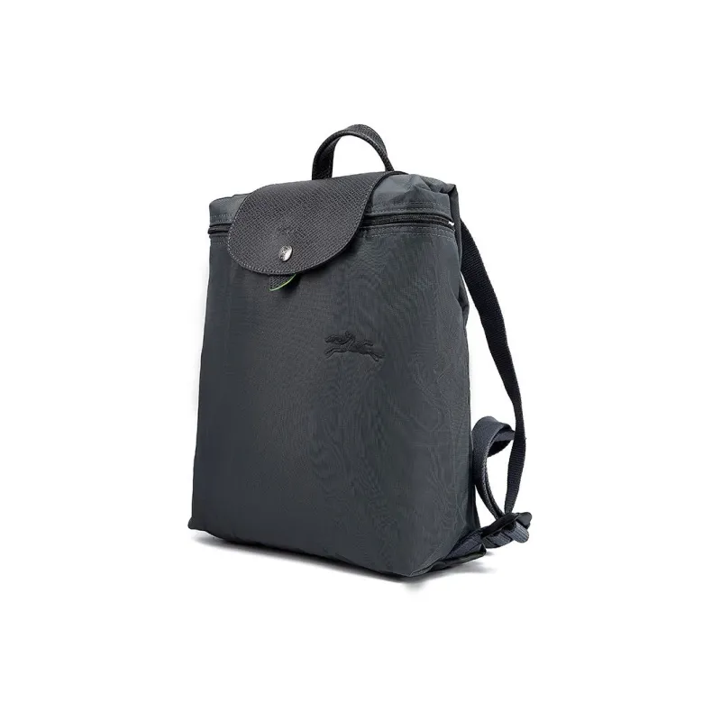 LONGCHAMP Le Pliage Green Recycled Canvas With Leather Backpack Regular Women's Graphite Gray-1