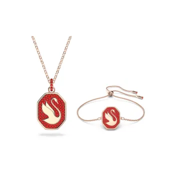 Swarovski Swan Necklaces Women's Red