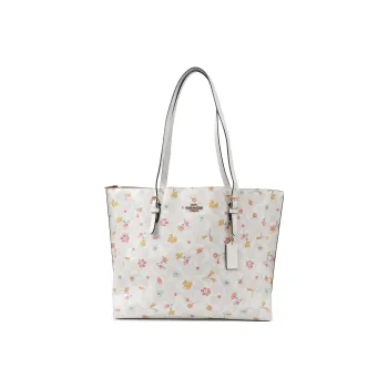 COACH Mollie Leather Tote Bag Shopping Bag Shoulder Bags Large Size Women's White