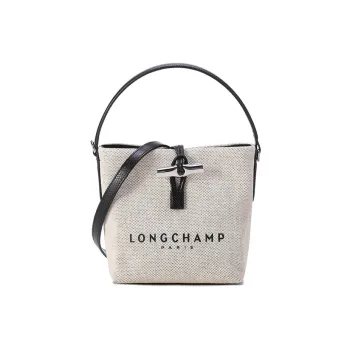 LONGCHAMP Small Roseau Canvas Bucket Bag