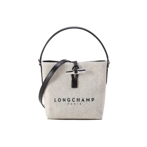 LONGCHAMP  Canvas Roseau 17 Logo Printing Handbag Wmns Small Khaki
