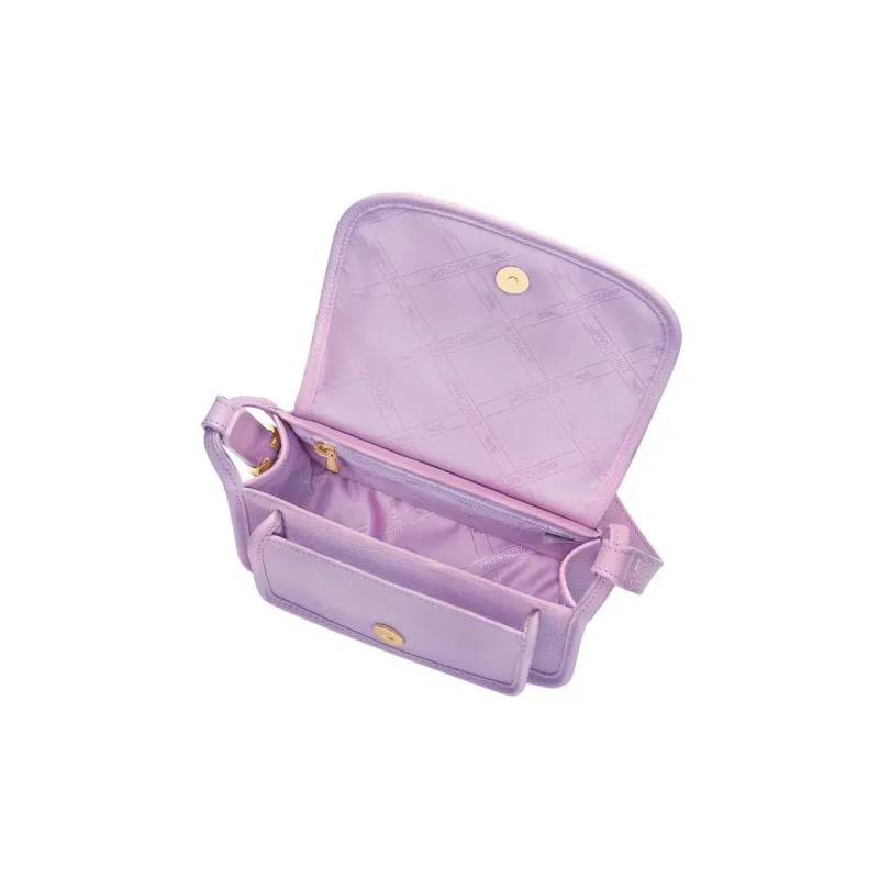 LONGCHAMP Le Foulonné Cow Leather Crossbody Bag, Wallet, Shoulder Bag Trumpets Women's Purple-3