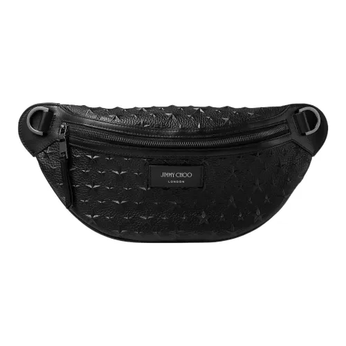 Jimmy Choo Grained Leather Shoulder Bag Crossbody Bag Sling Bag Fanny Pack Men's Black