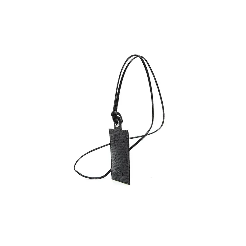 LONGCHAMP Le Pliage Green Cow Leather Card Holder Regular Women's Black-1