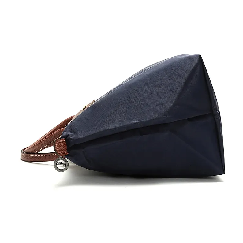 LONGCHAMP Canvas With Cow Leather Canvas Bag, Dumpling Bag, Handbag Medium Size Women's Marine Blue-4
