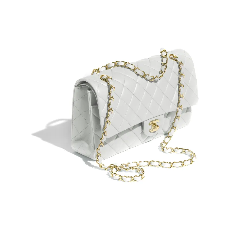 CHANEL Classic Flap CF Lambskin Flap Bag, Shoulder Bag, Crossbody Bag Women's Light Blue-1
