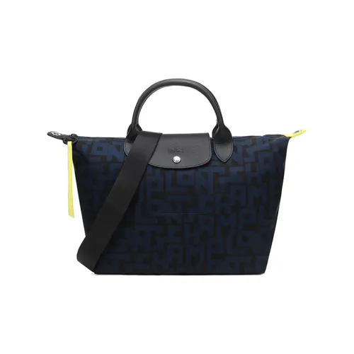 LONGCHAMP Le Pliage Handbag Medium Size Women's Navy