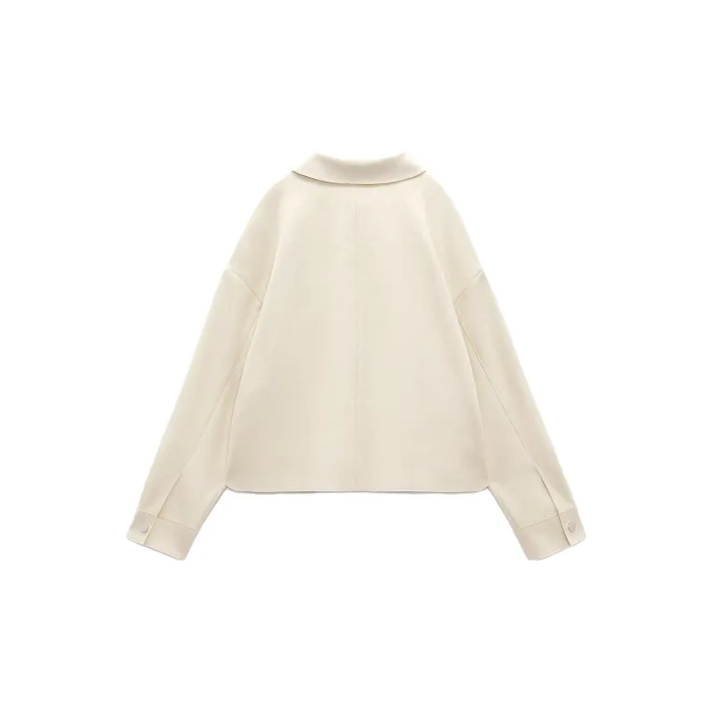 ZARA Cropped Coats Women's White-1