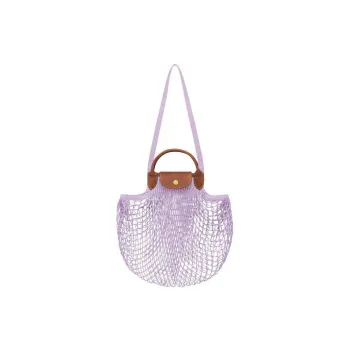 LONGCHAMP Le Pliage Cow Leather Shoulder Bag Crossbody Bag Handbags Large Size Women's Purple