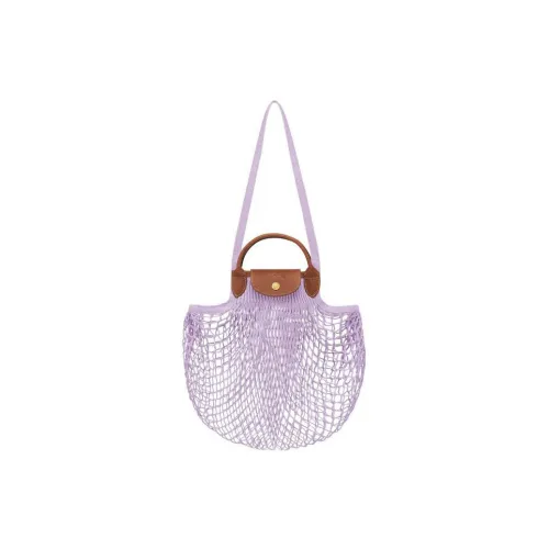 LONGCHAMP Le Pliage Cow Leather Shoulder Bag Crossbody Bag Handbags Large Size Women's Purple