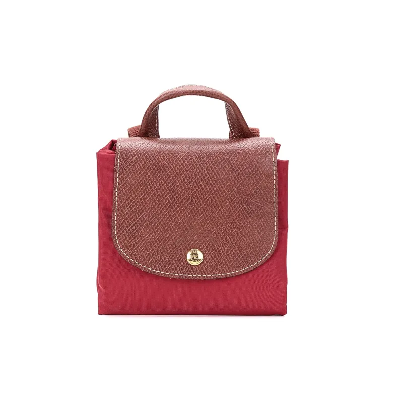 LONGCHAMP Canvas With Leather Trim Backpack Regular Women's Red-5