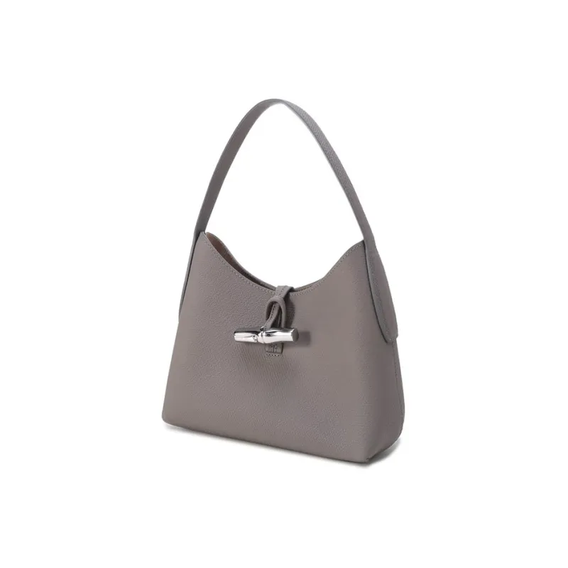 LONGCHAMP Roseau Cow Leather Handbag, Shoulder Bag Women's Streptopelia Gray-1